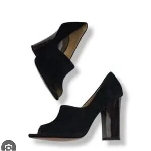Coach Roslyn Suede shoes, 8M, Coach thick heel, Black Coach sexy shoes